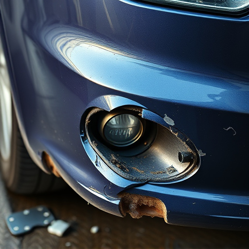 damaged car bumper