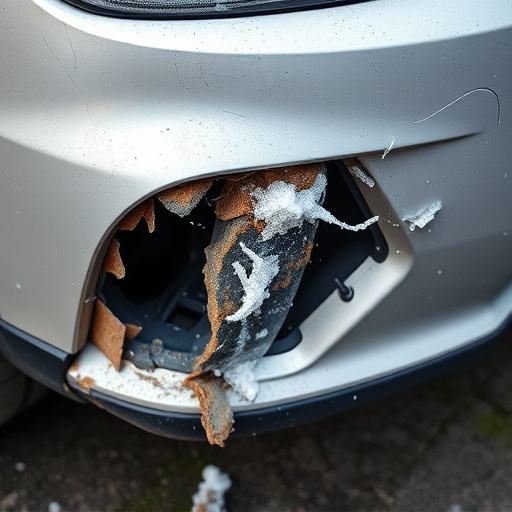 damaged car bumper
