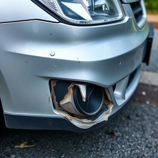 damaged car bumper