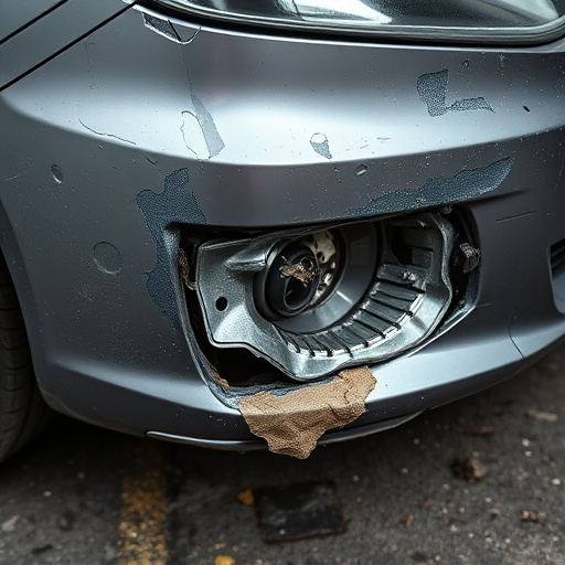 damaged car bumper