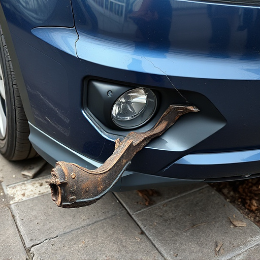 damaged car bumper