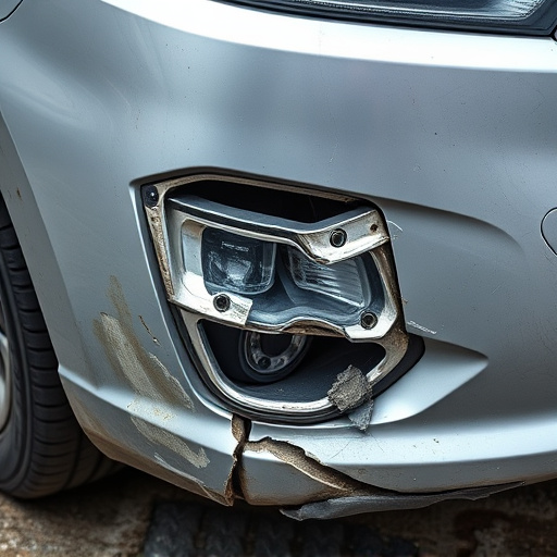 damaged car bumper