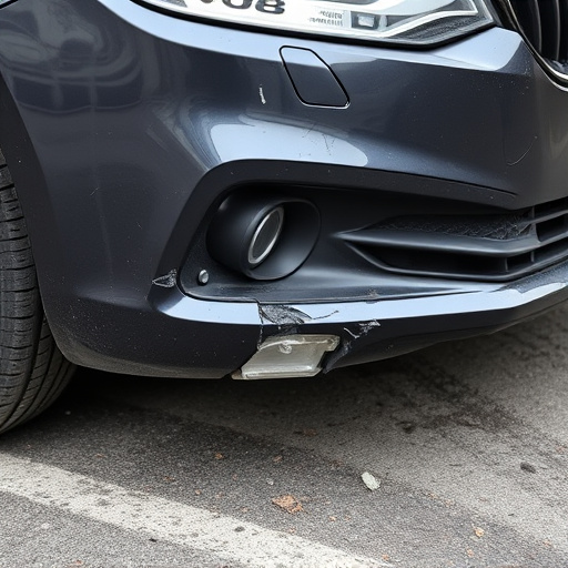 damaged car bumper