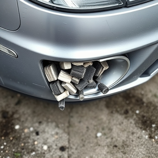 damaged car bumper