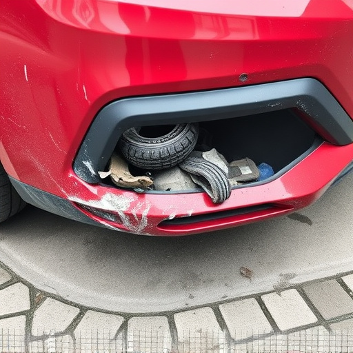 damaged car bumper