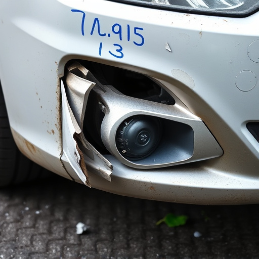 damaged car bumper