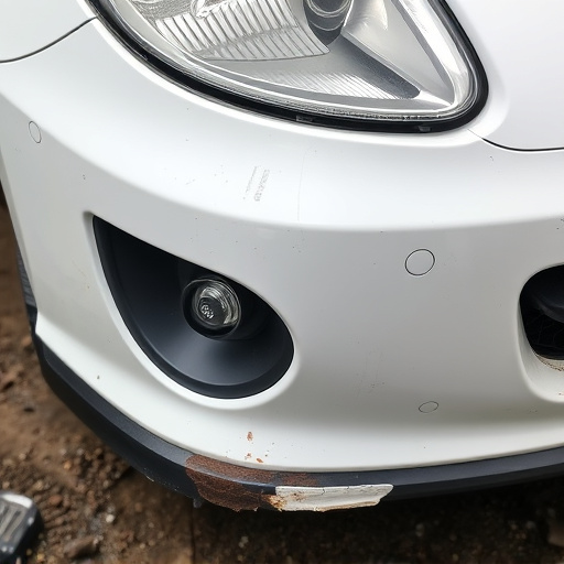damaged car bumper