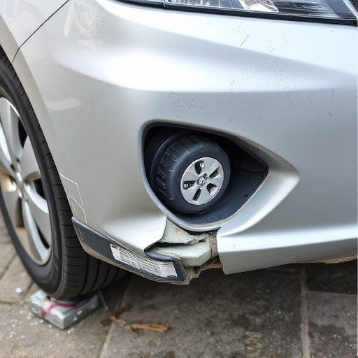 damaged car bumper