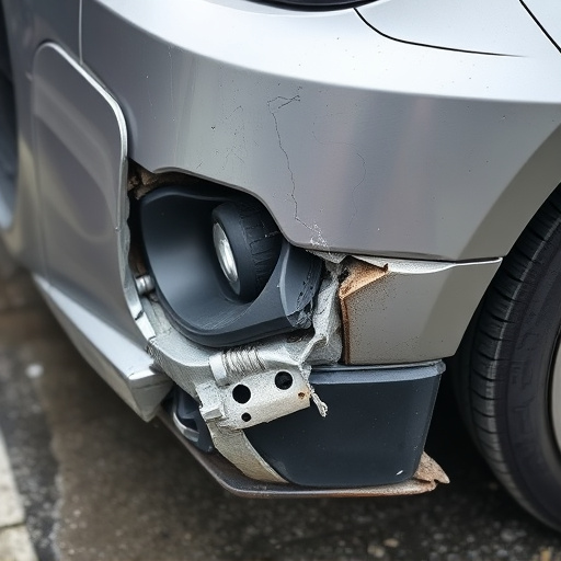 damaged car bumper