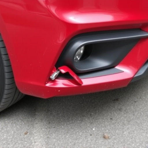 damaged car bumper