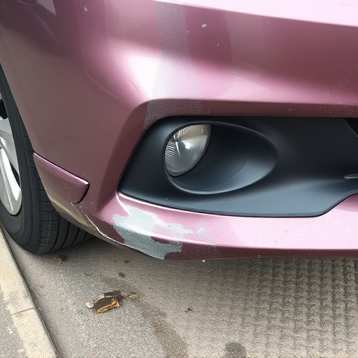damaged car bumper