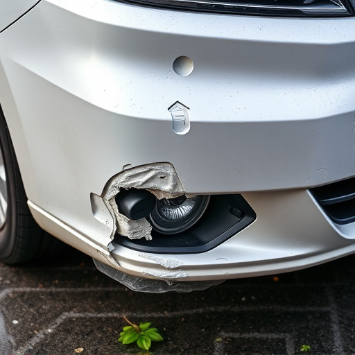 damaged car bumper