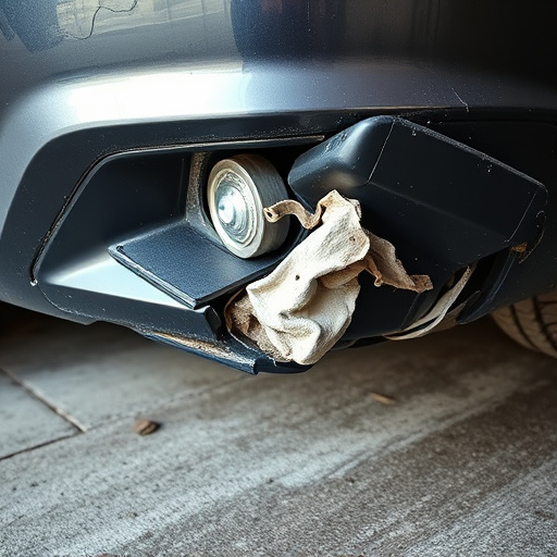 damaged car bumper