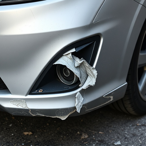 damaged car bumper