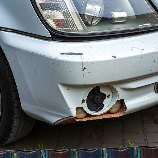 damaged car bumper