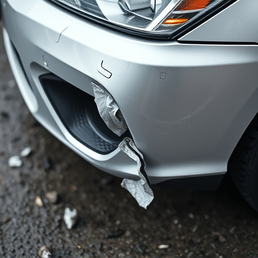damaged car bumper