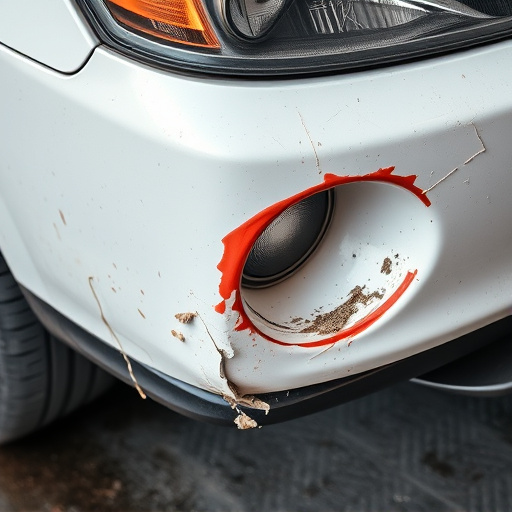 damaged car bumper
