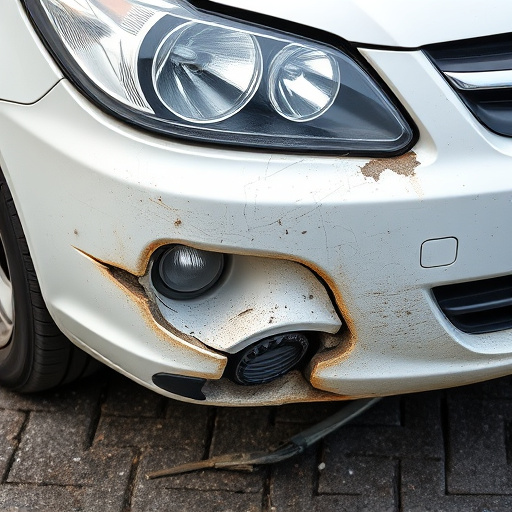 damaged car bumper