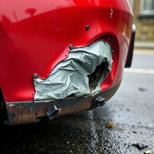 damaged car bumper