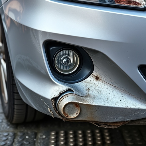 damaged car bumper