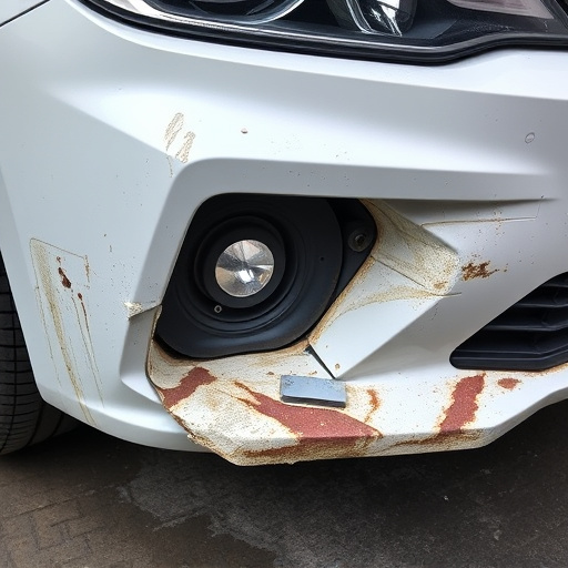 damaged car bumper