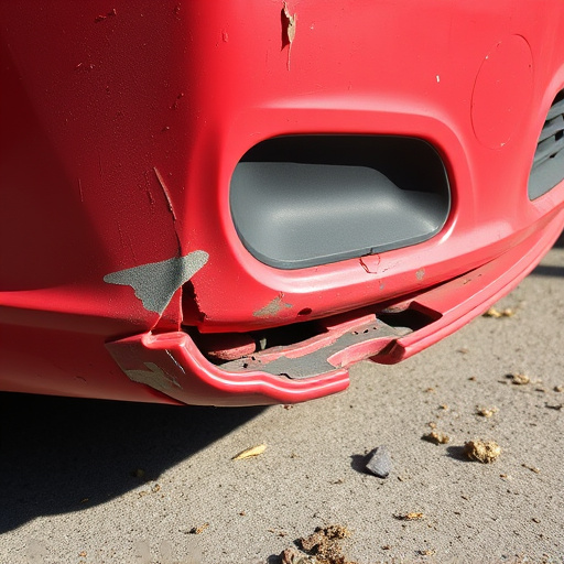 damaged car bumper