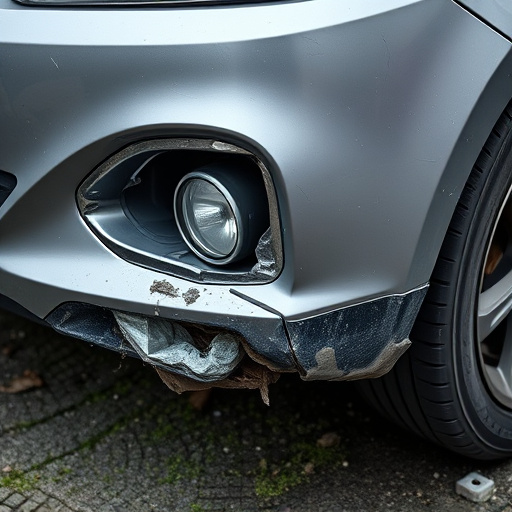 damaged car bumper