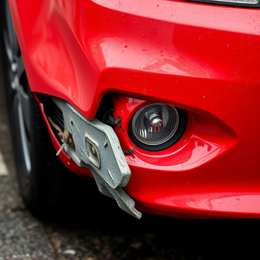 damaged car bumper