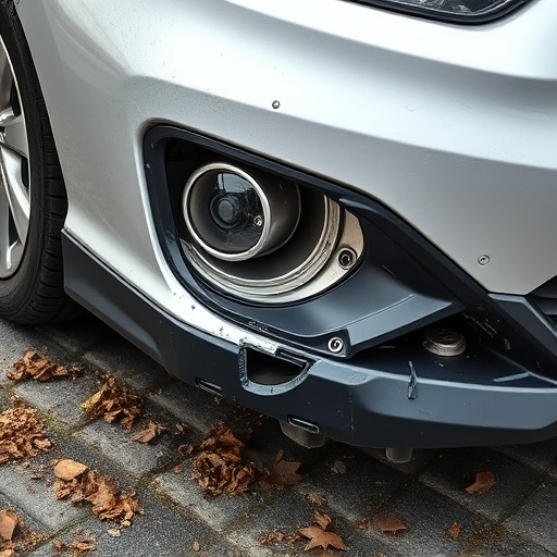damaged car bumper