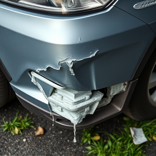 damaged car bumper