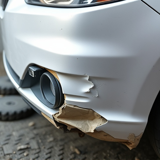 damaged car bumper