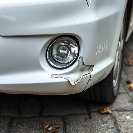 damaged car bumper