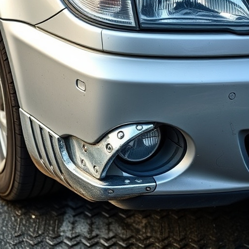 damaged car bumper