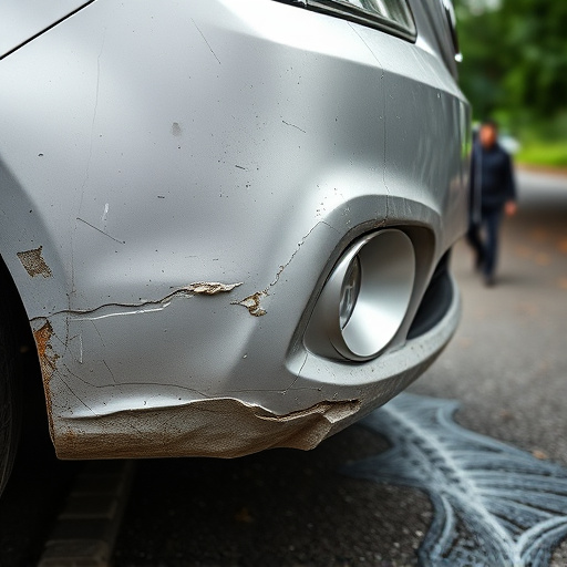 damaged car bumper