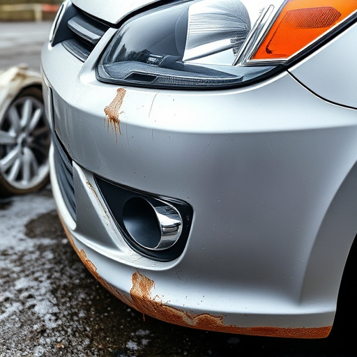 damaged car bumper