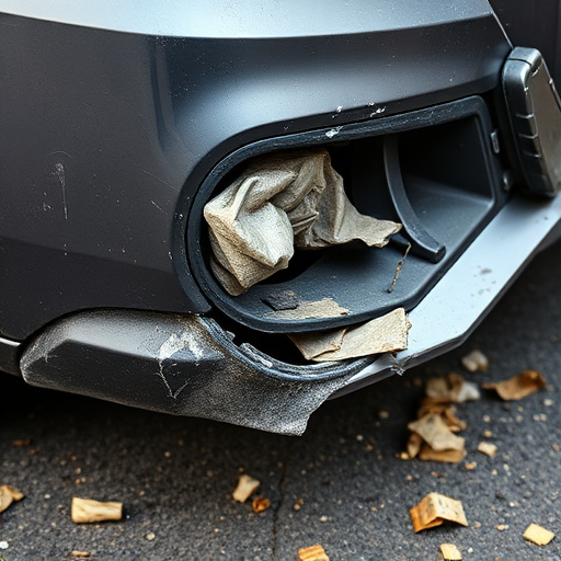 damaged car bumper