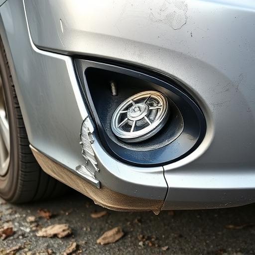 damaged car bumper