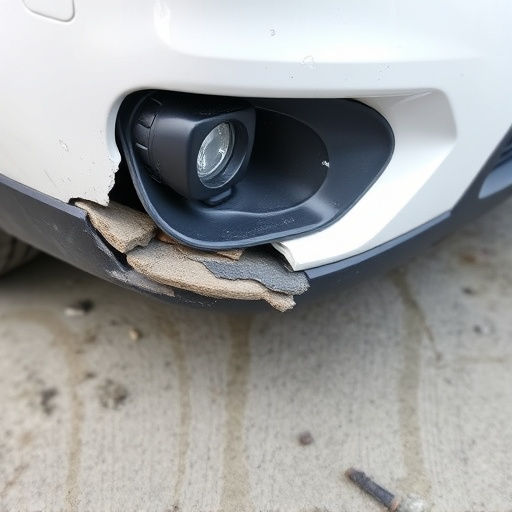 damaged car bumper
