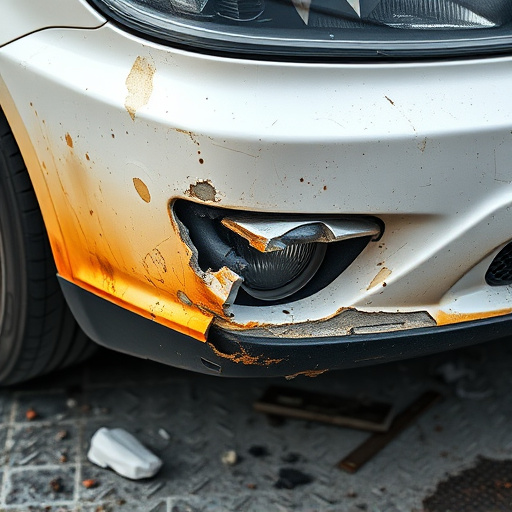 damaged car bumper