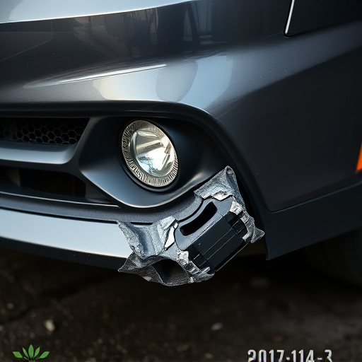 damaged car bumper