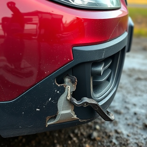 damaged car bumper