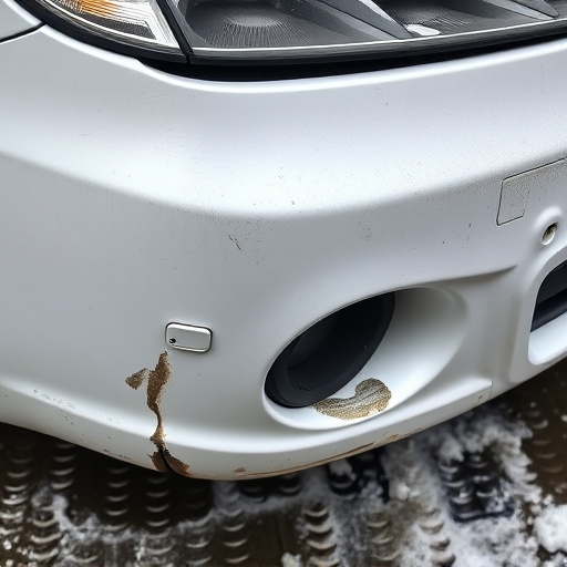 damaged car bumper