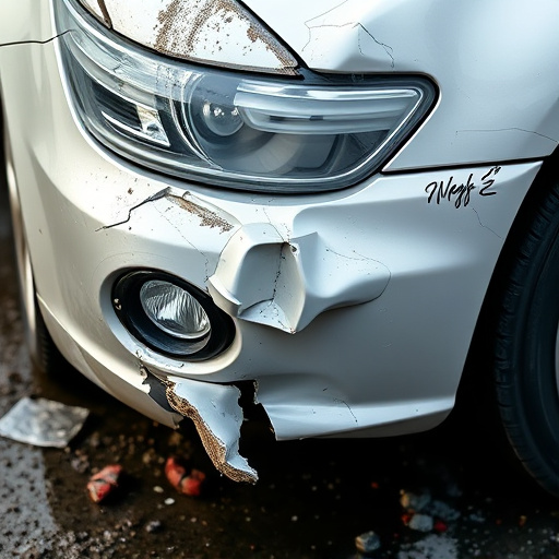 damaged car bumper