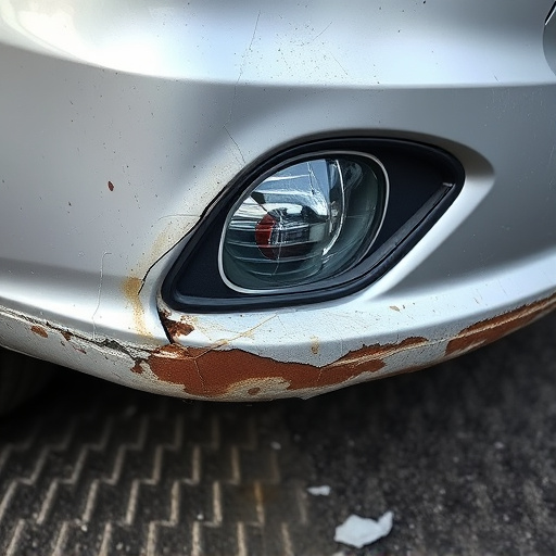 damaged car bumper
