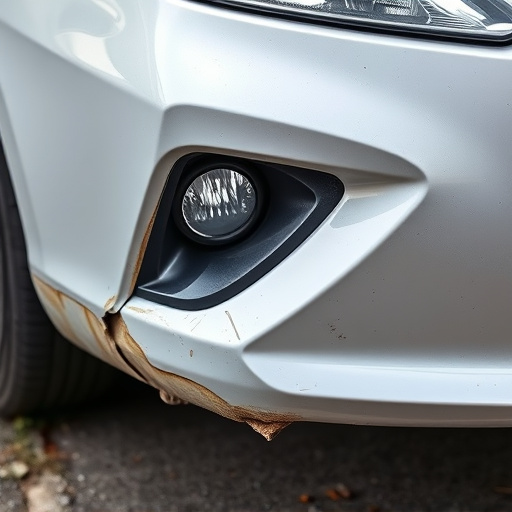 damaged car bumper