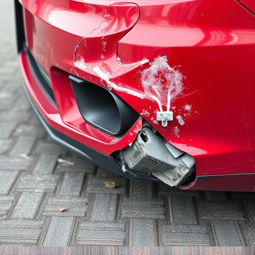 damaged car bumper