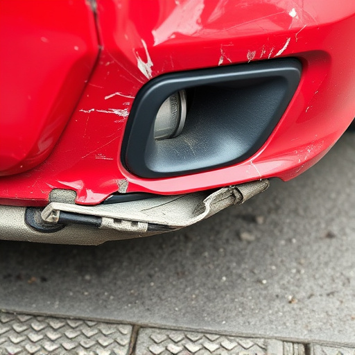 damaged car bumper