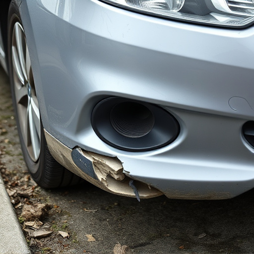 damaged car bumper