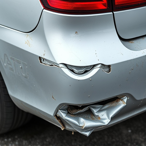 damaged car bumper