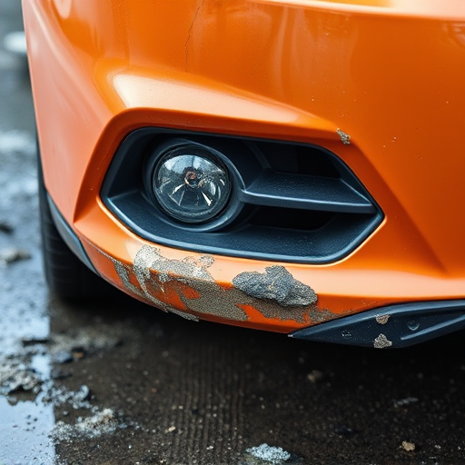 damaged car bumper